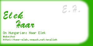 elek haar business card